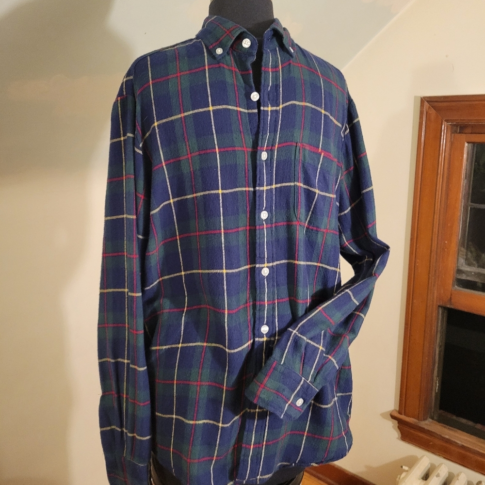Men's Blue Plaid Shirt Size S